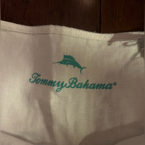 Tommy Bahama Women’s Sz SP 100% Linen Beachy Coastal Preppy Summery Striped Top - Picture 7 of 9